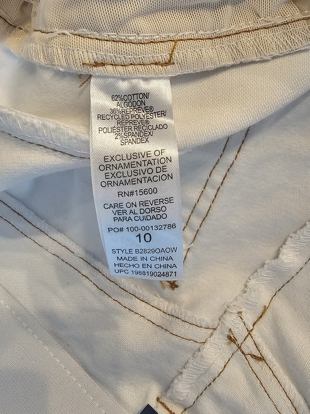 Democracy Off-White Cropped Straight Wide-Leg Jeans Women's Sz 10 NWT - Picture 5 of 8